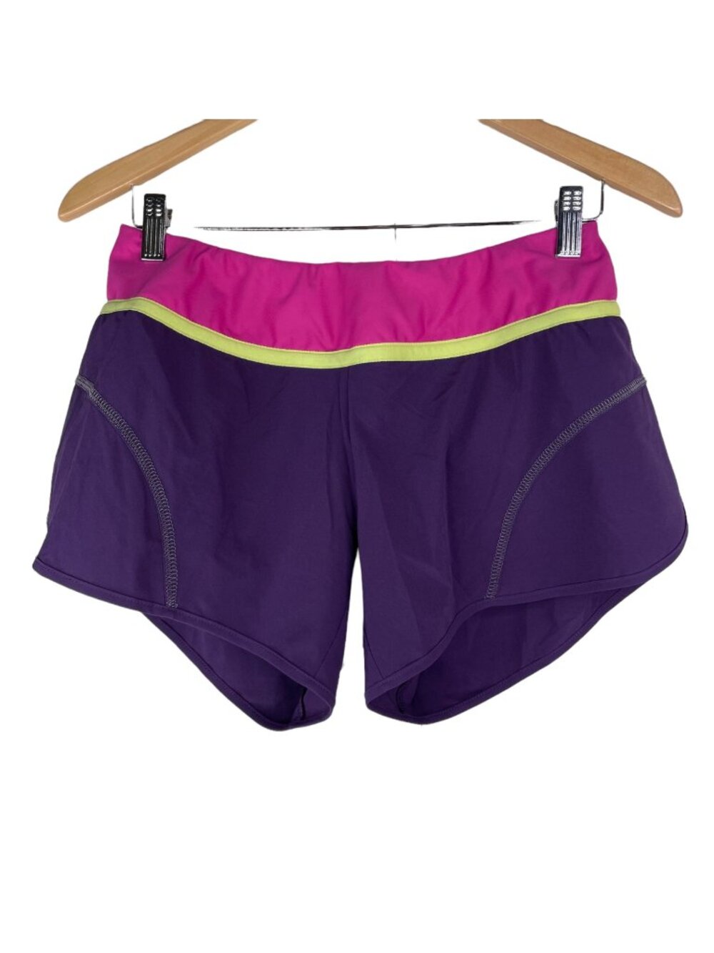 Title Nine Shorts Small Athletic Pull On Elastic Waist Purple Activewear Running